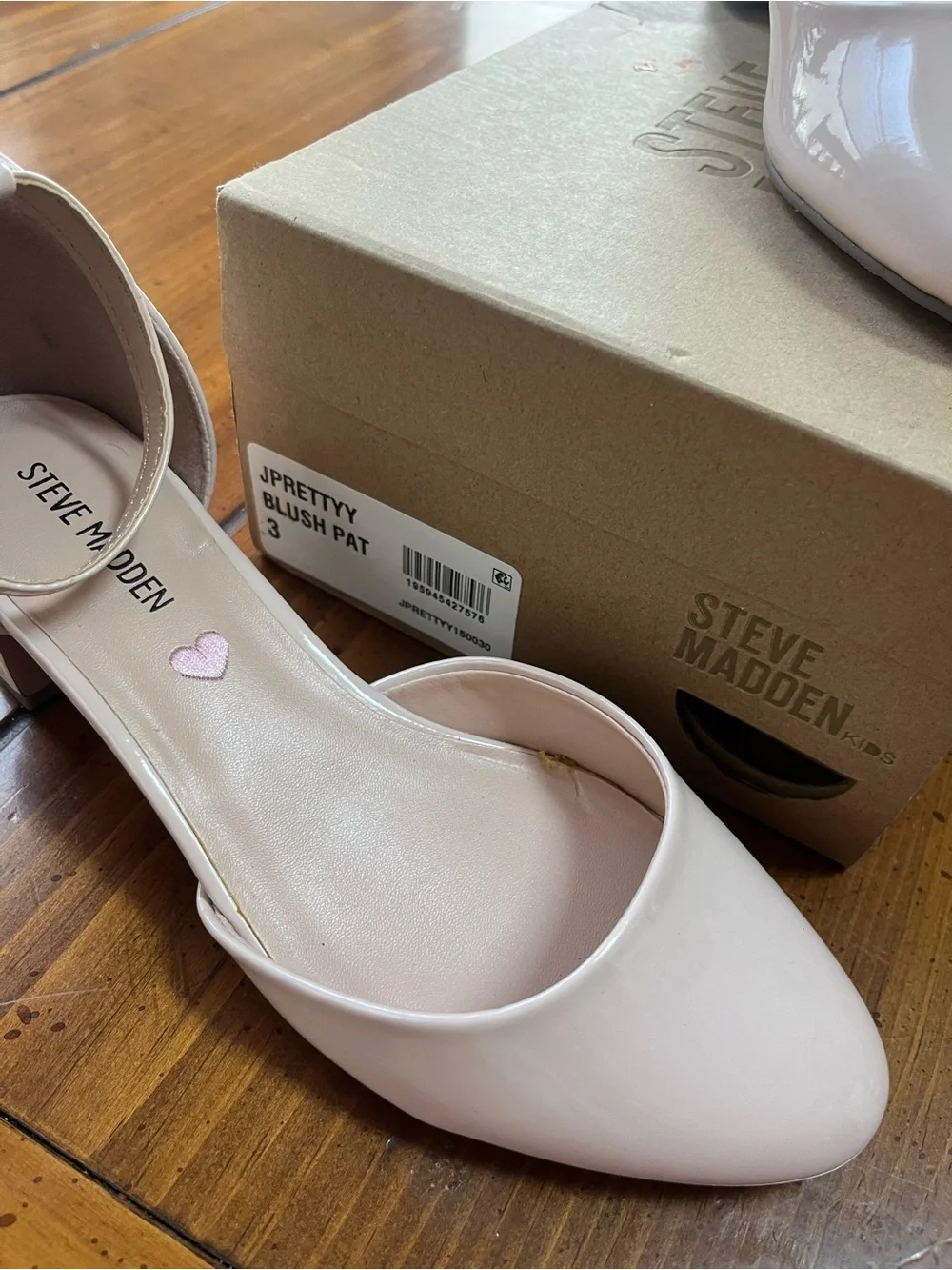 Steve Madden Kids Cream Patent Ankle-Strap Dress Heels